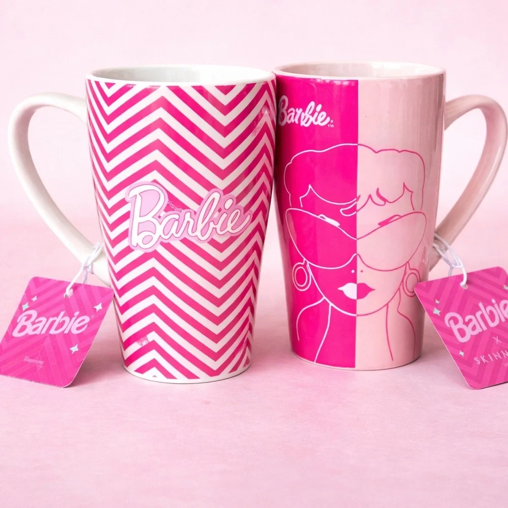 Barbie x Skinnydip Ceramic Travel Mug Set of 2 Limited Edition - Picture 1 of 11